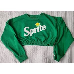 Sprite Lemon Lime Cola Crop Top Sweatshirt Green Crop Medium Halloween Costume